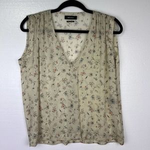 ISABEL Marant Sleeveless Floral Semi Sheer Silk Blouse Size 34
